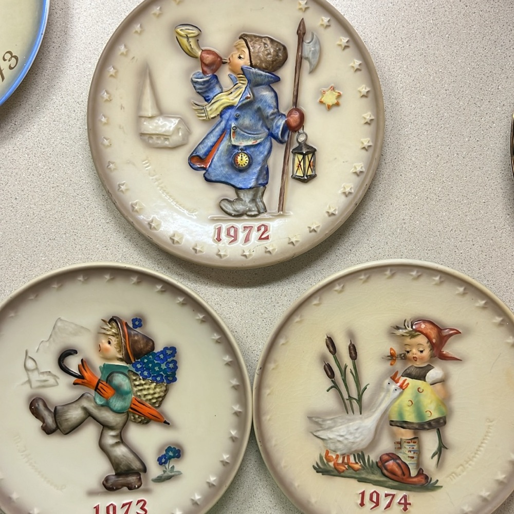 M.J. Hummel Plates set of 3: 1972, 1973, 1974